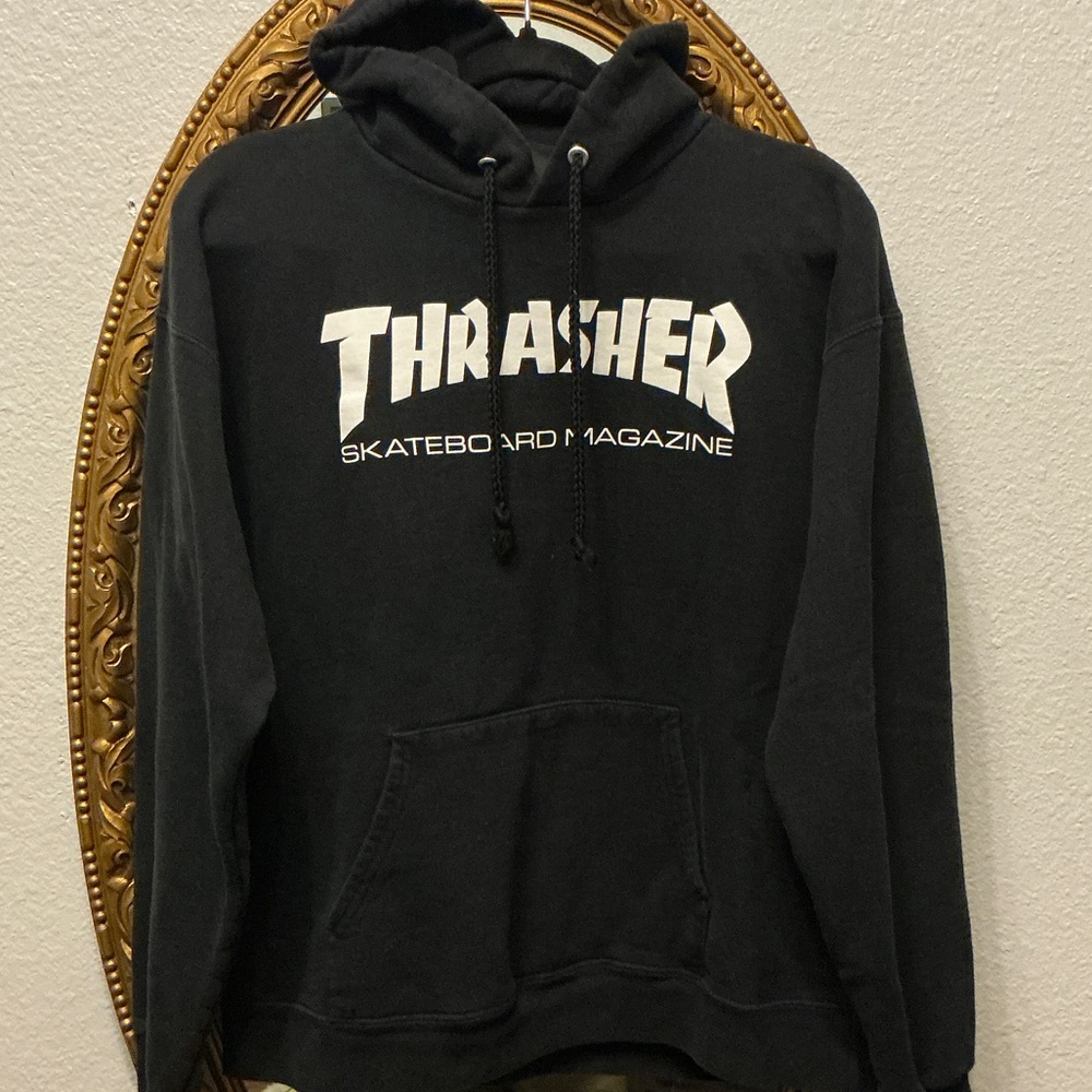 Thrasher Black and White Hoodie